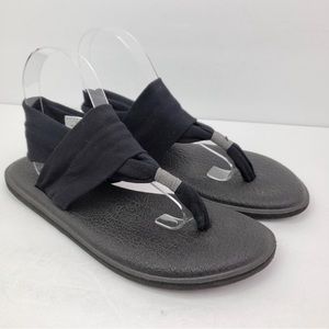 Sanuk Yoga Sling 2 Black Sandals. Size 6. NEW!!!